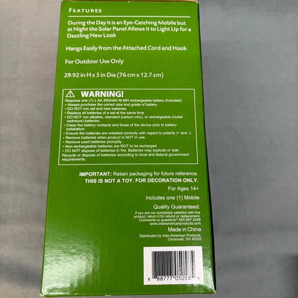 New inbox, HD designs, outdoor solar, mobile, butterfly, light purple color - Picture 2 of 4